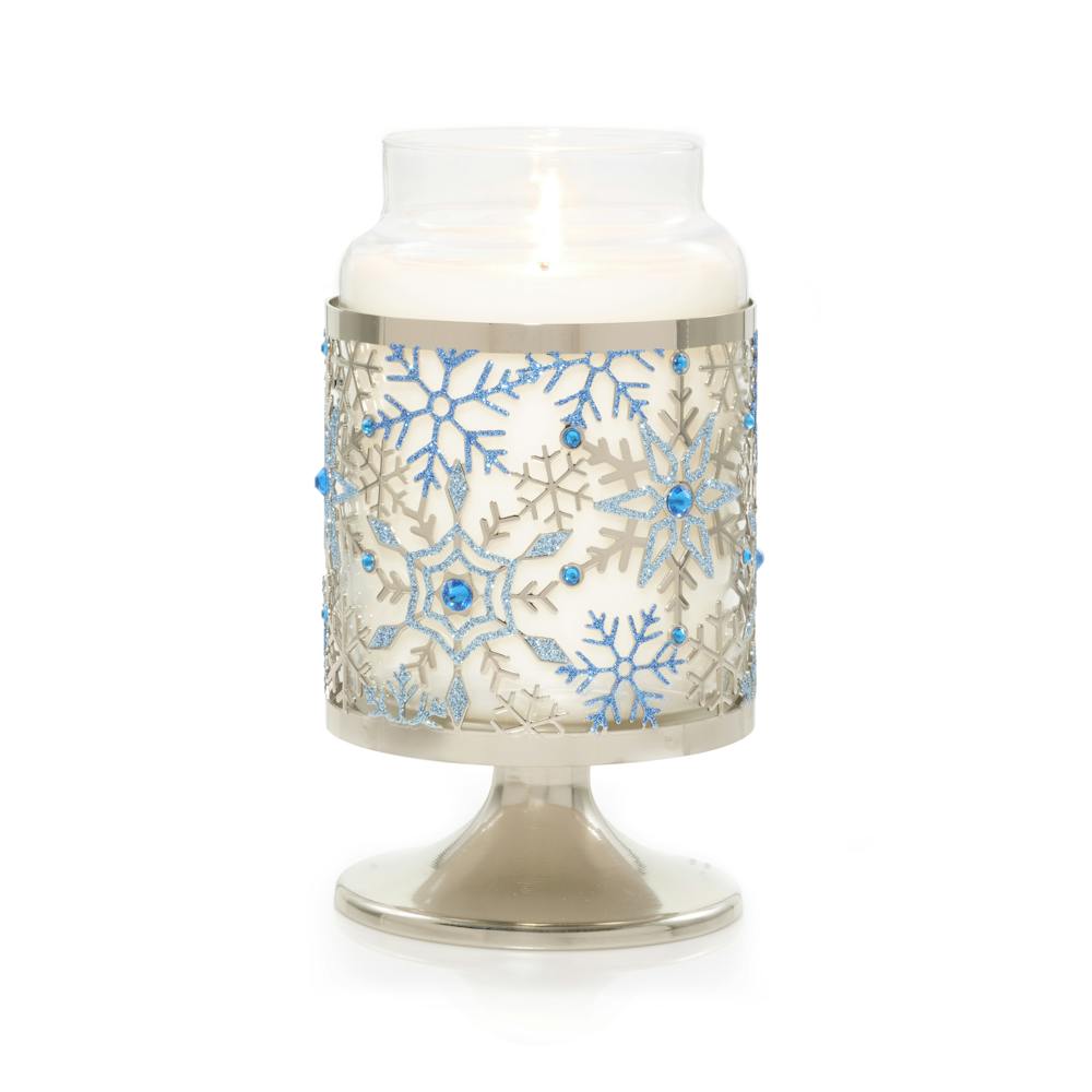 Metal Snowflakes Jar Candle Holder