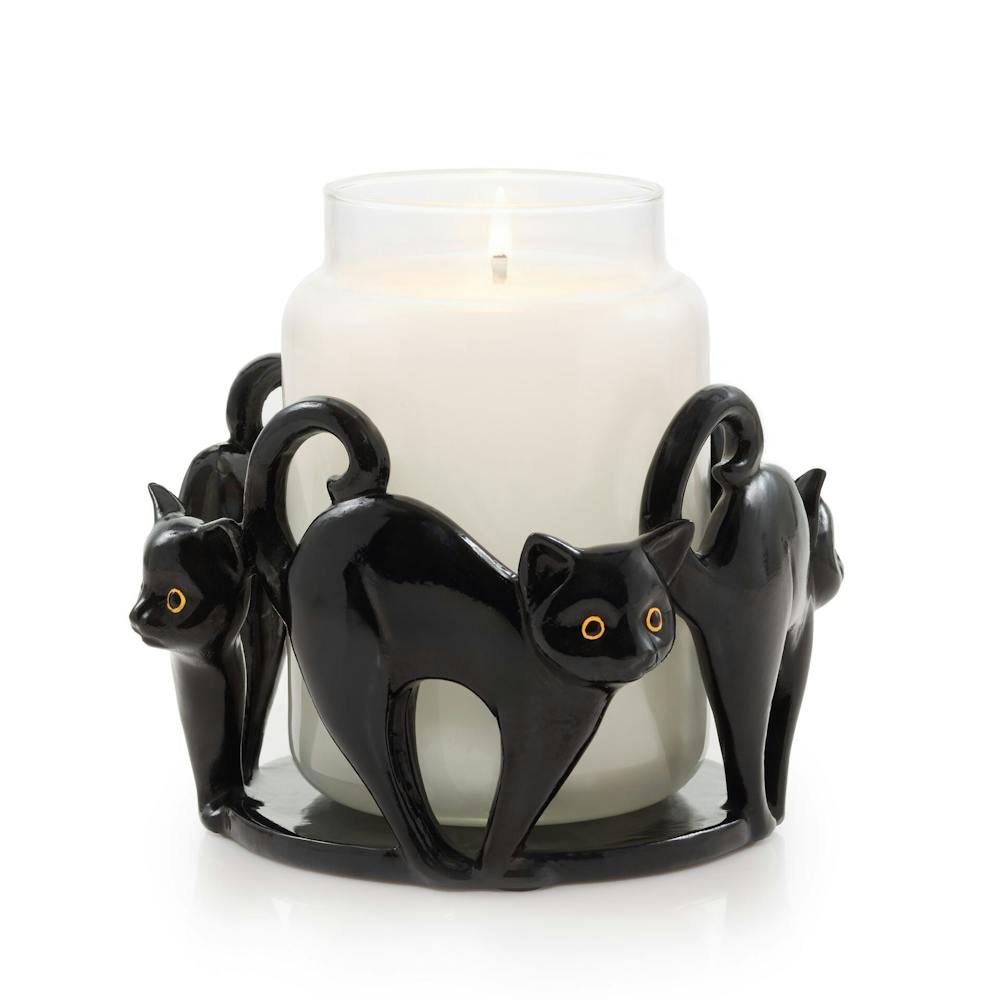 Black Cat Porcelain Holder